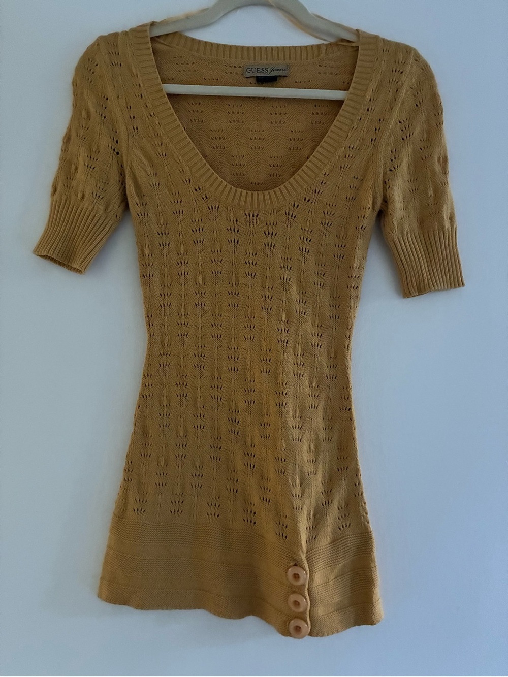Guess Knit Scoop Neck Top in Mustard *MOVING SALE*